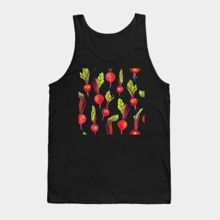 Watercolor beetroot illustration in pattern repeat Tank Top